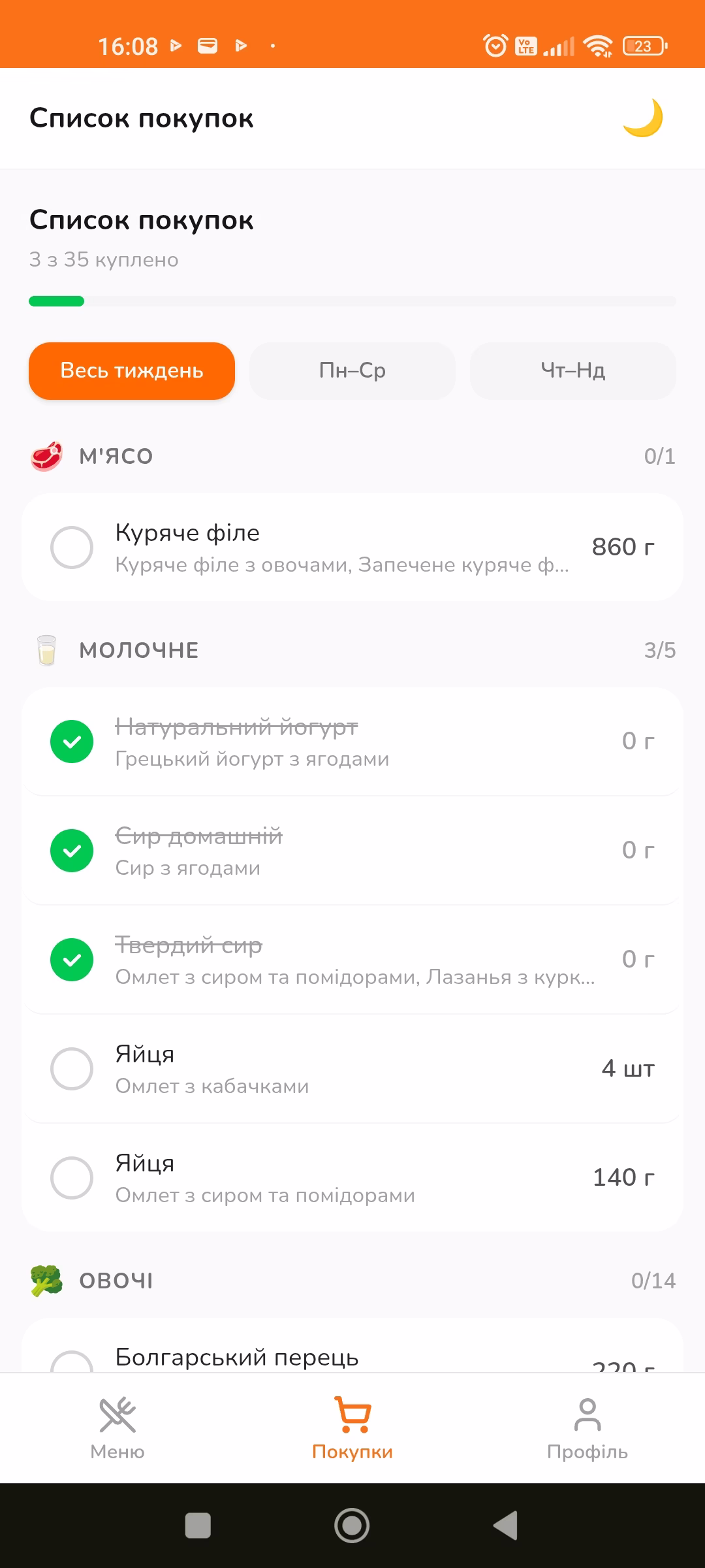 Список покупок